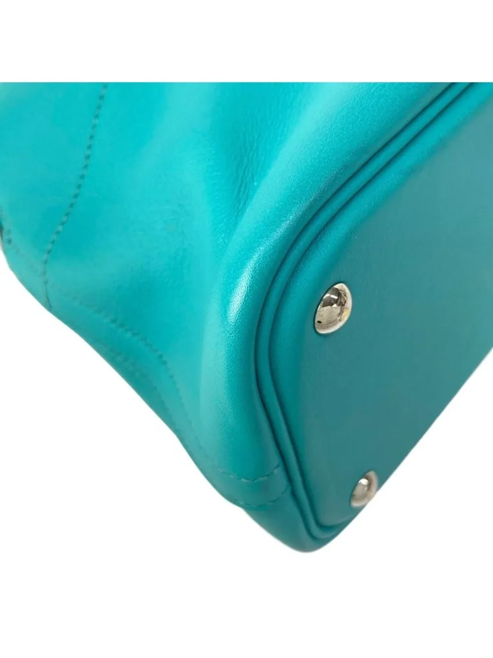 Hermes Handbag Bolide 27 Blue Paon Silver